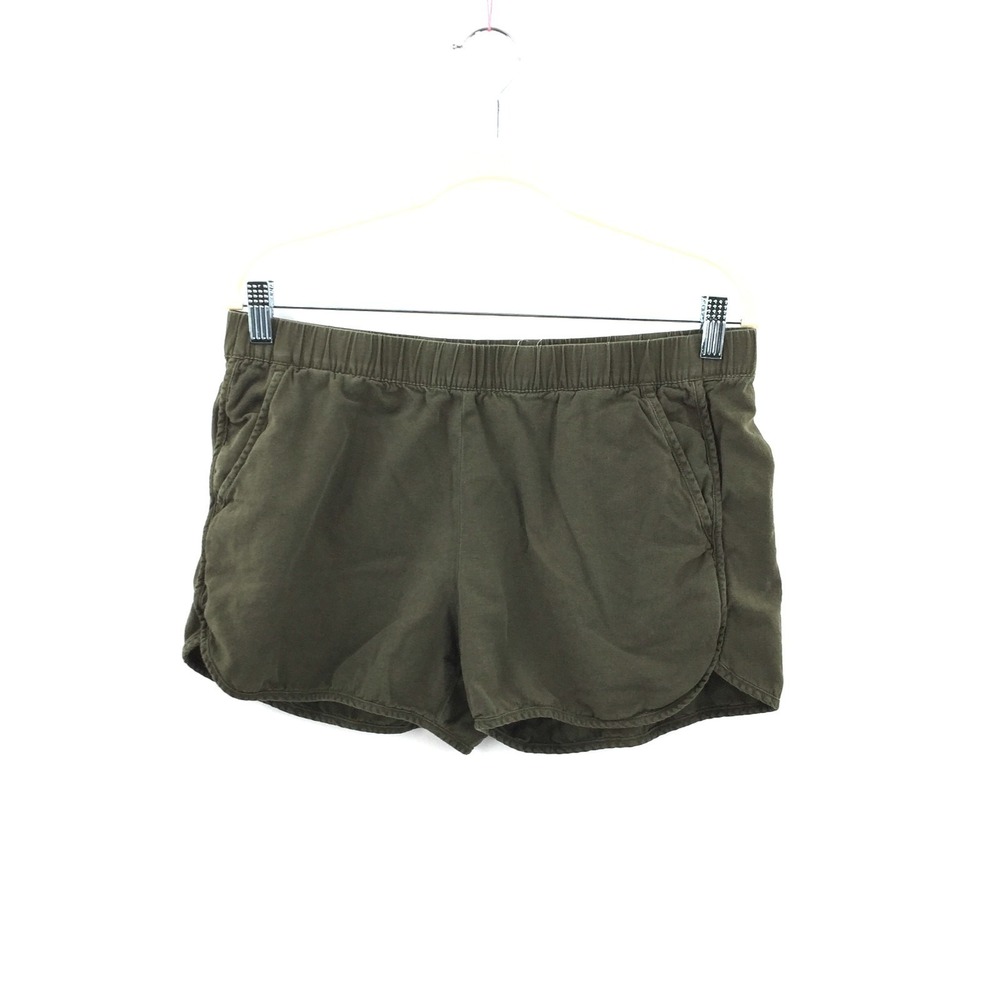 Madewell Forest Green sporty cut elastic waist shorts 3" inseam casual comfy M‎